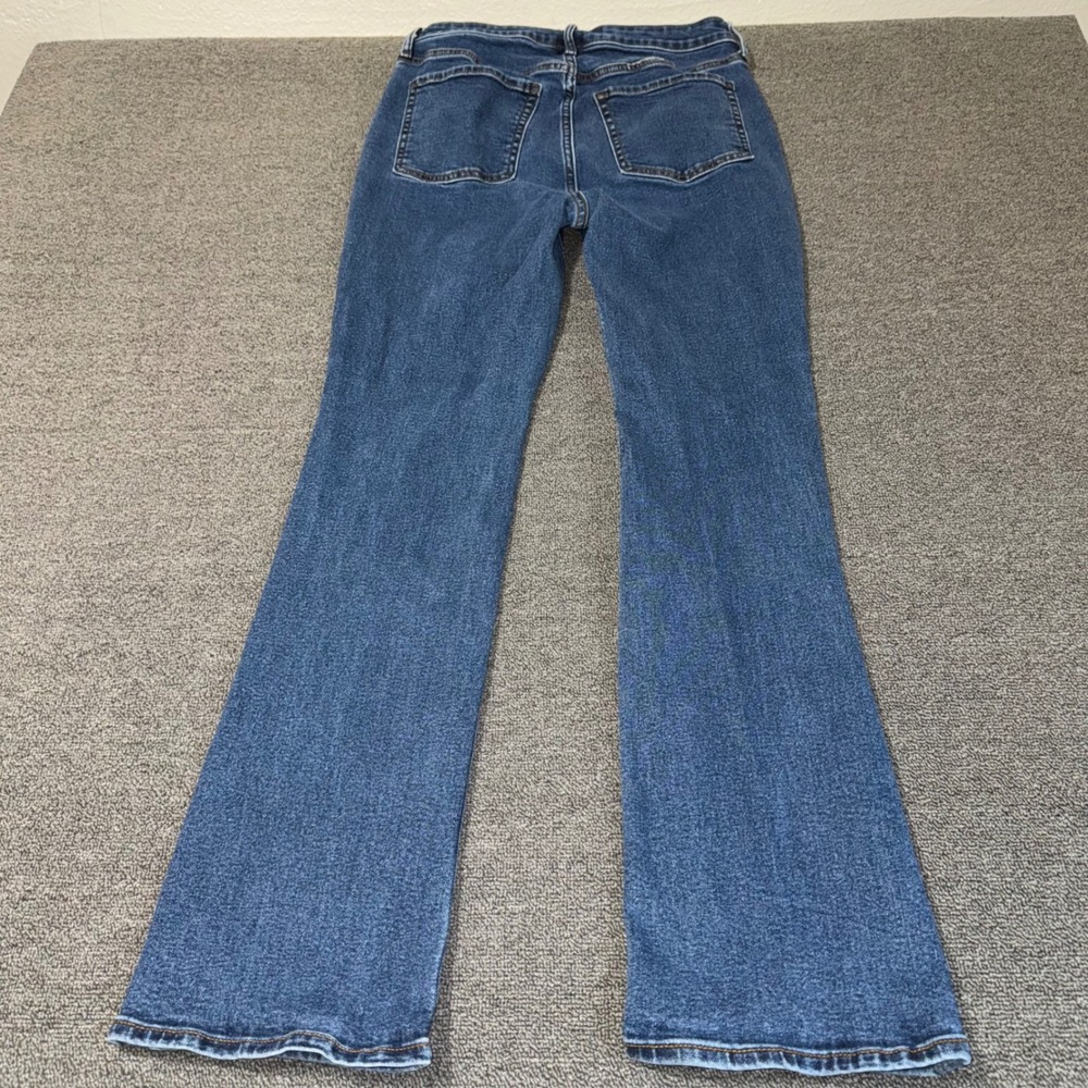 Old Navy Extra High-Rise Kicker Boot-Cut Jeans Blue Button Fly Sz 8 Casual Wear - Picture 4 of 11